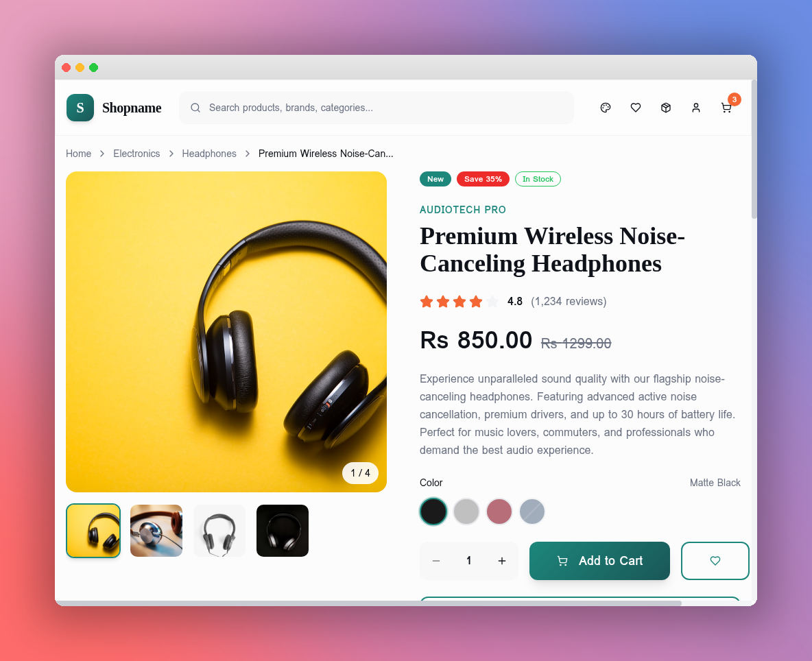ManagedCommerce product page design